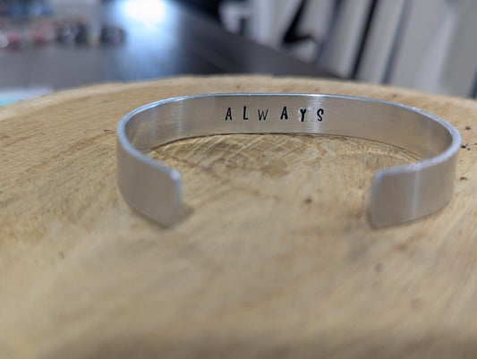 After All This Time ? Always - hand stamped stainless cuff bracelet