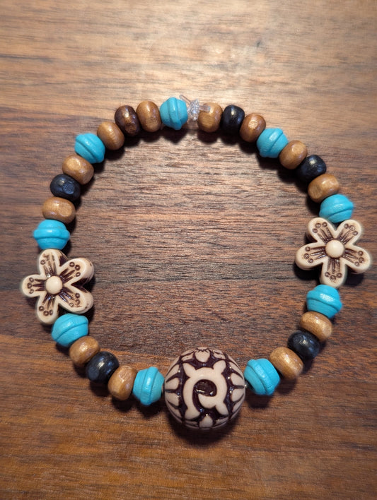 Hawaiian Dreams (blue, brown and tan)