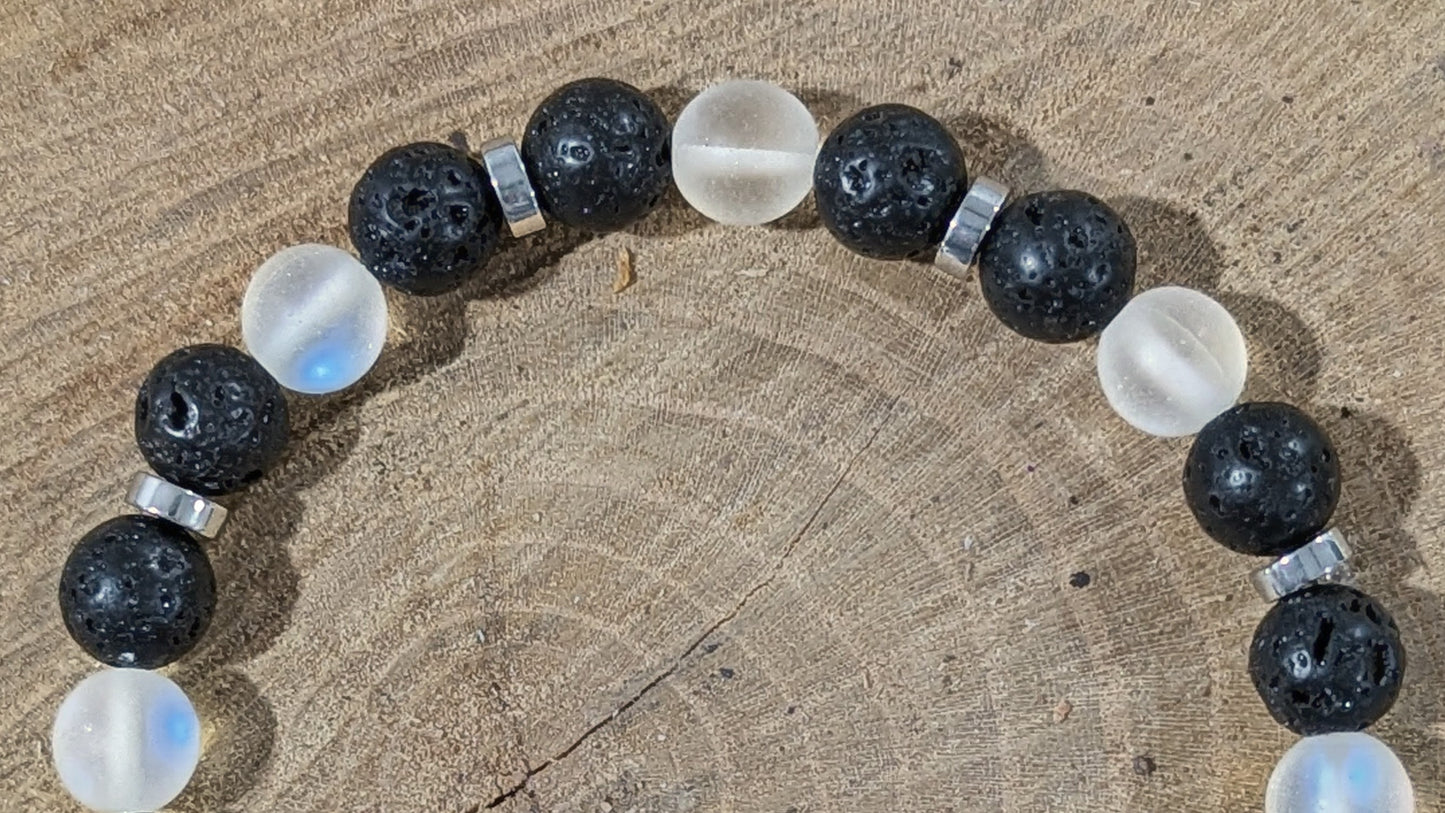 Black and White  stretchy bracelet