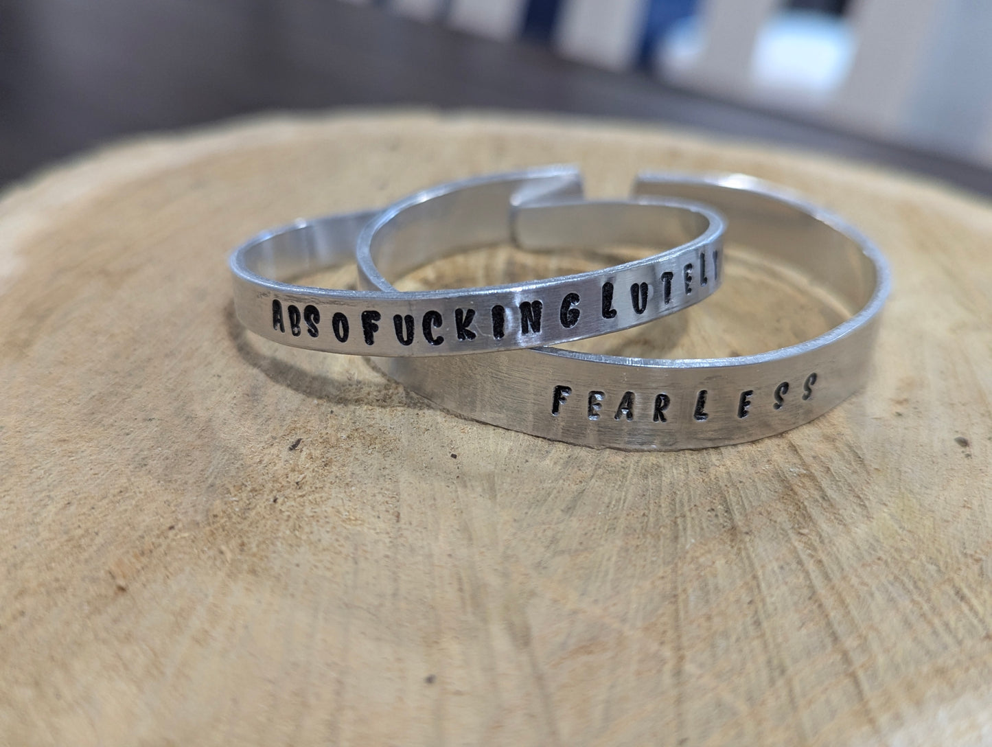 Love You More - hand hammered and hand stamped cuff bracelet