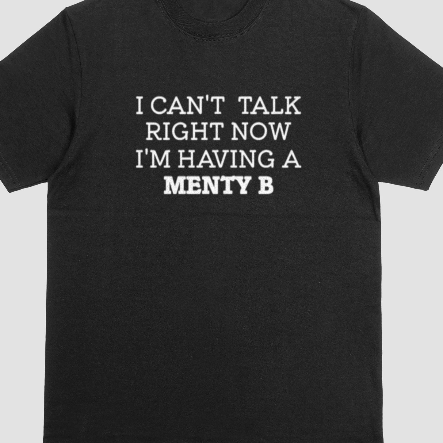 I Can't Talk Right Now, Having A Menty B