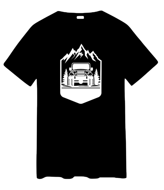 Jeep mountain design cotton T-shirt