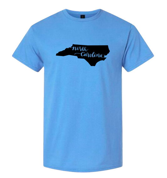 North Carolina tee, state shaped design